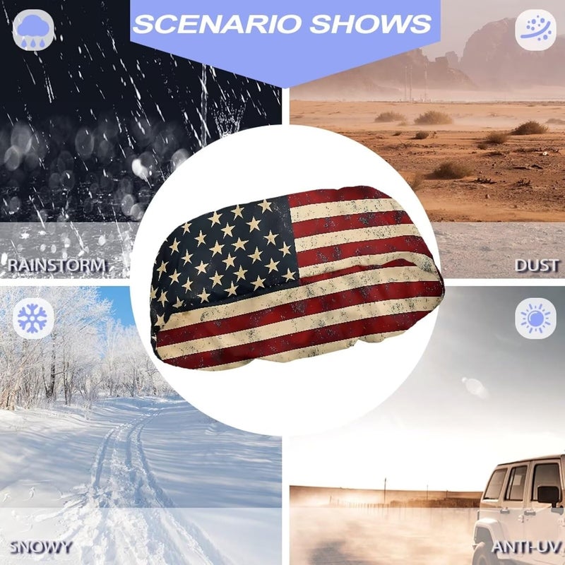 Mintulipy American Flag Universal Winch Cover - Dust Resistant Winches Cover 23x11 x 11 inch - Fits Most Electric Winches - Image 4